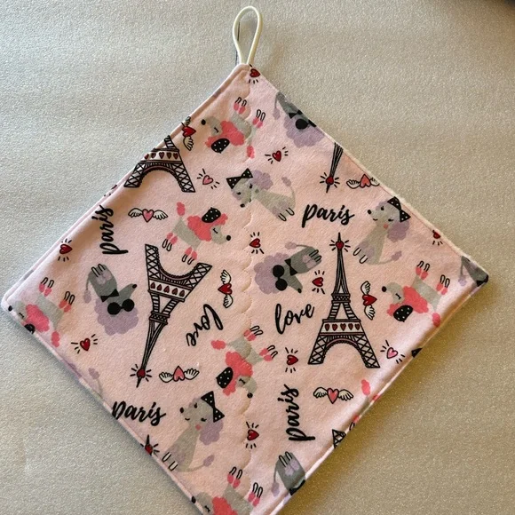 NEW! Handmade Pink Paris-Themed Softy Cloth - Picture 1 of 5